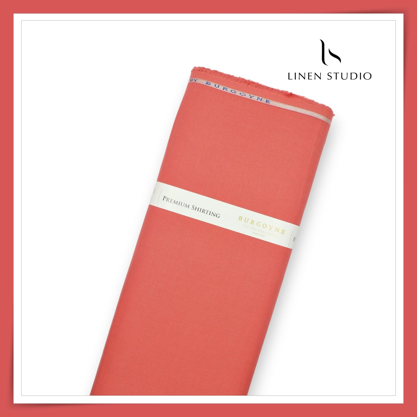 Burgoyne Premium Linen 70 Lea Shirting - Coral Rose (NEW)