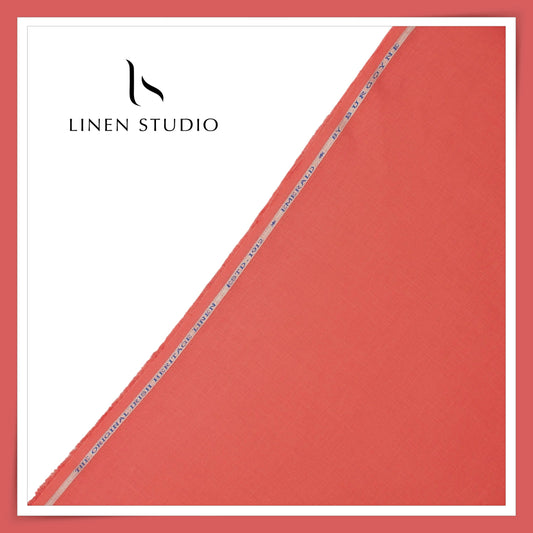 Burgoyne Premium Linen 70 Lea Shirting - Coral Rose (NEW)
