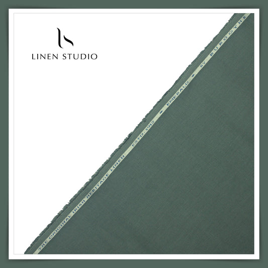 Burgoyne Premium Linen 70 Lea Shirting - Mineral Green (NEW)