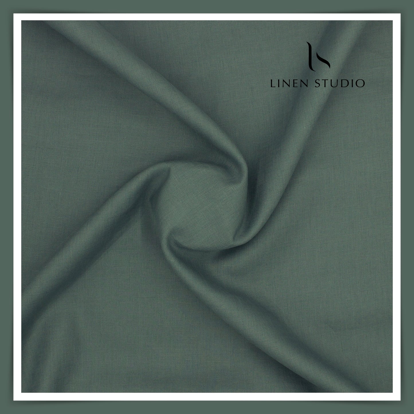 Burgoyne Premium Linen 70 Lea Shirting - Mineral Green (NEW)