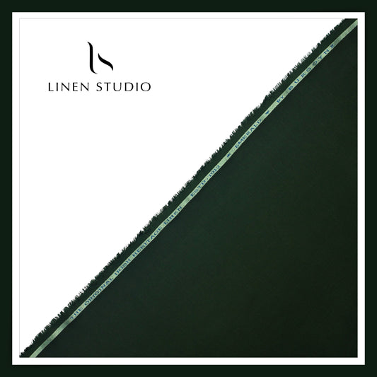 Burgoyne Premium Linen 70 Lea Shirting - Dark Jungle Green (NEW)