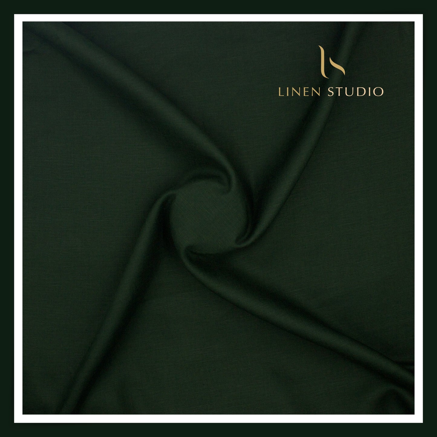 Burgoyne Premium Linen 70 Lea Shirting - Dark Jungle Green (NEW)