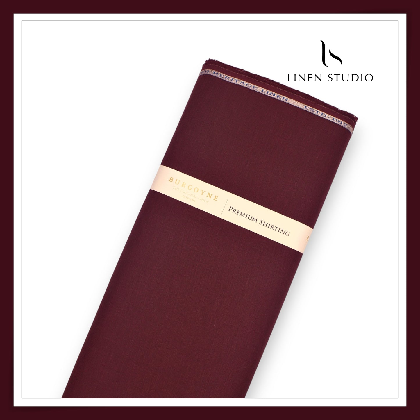 Burgoyne Premium Linen 70 Lea Shirting - Maroonish Red (NEW)