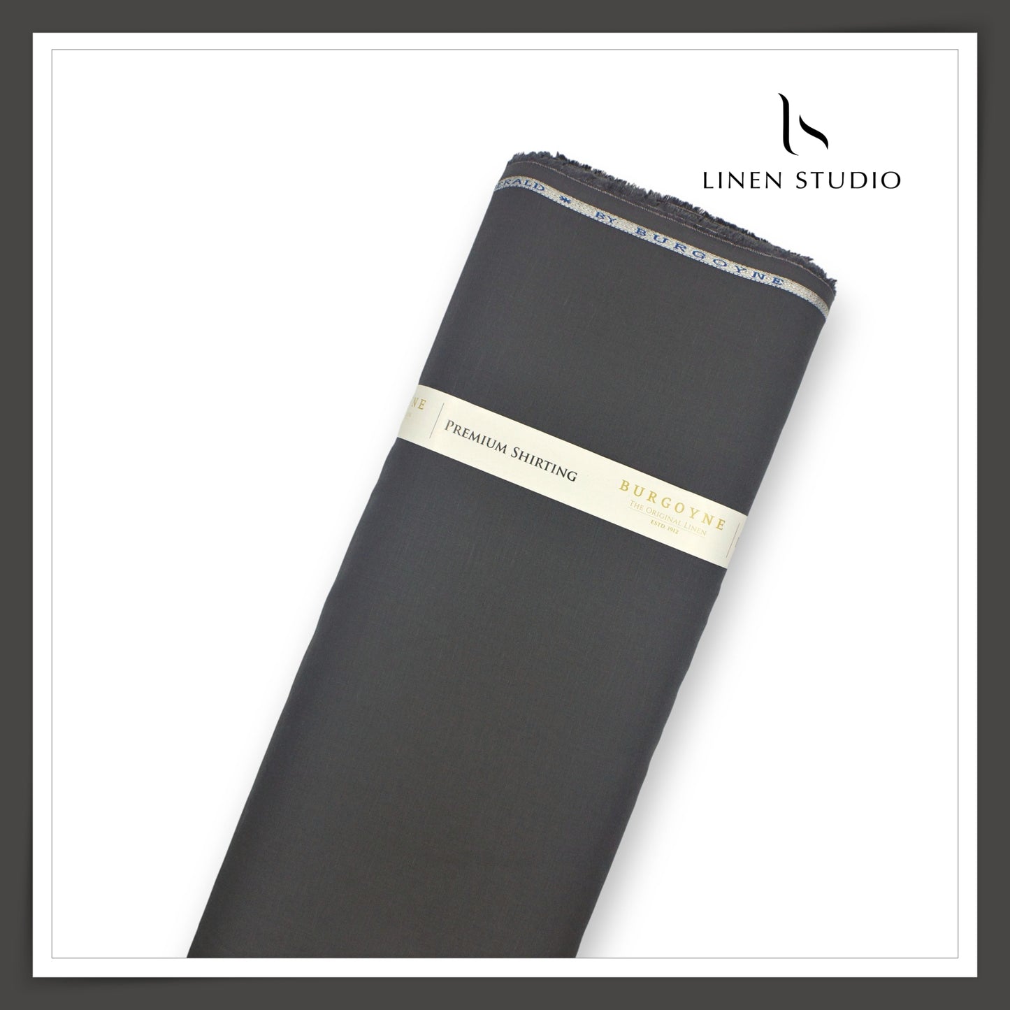 Burgoyne Premium Linen 70 Lea Shirting - Charcoal Grey (NEW)