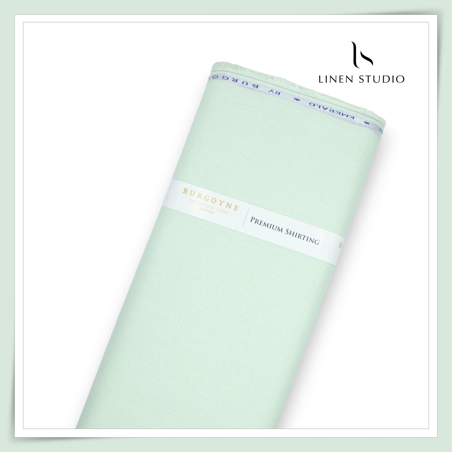 Burgoyne Premium Linen 70 Lea Shirting - Pale Green (NEW)