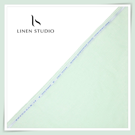 Burgoyne Premium Linen 70 Lea Shirting - Pale Green (NEW)