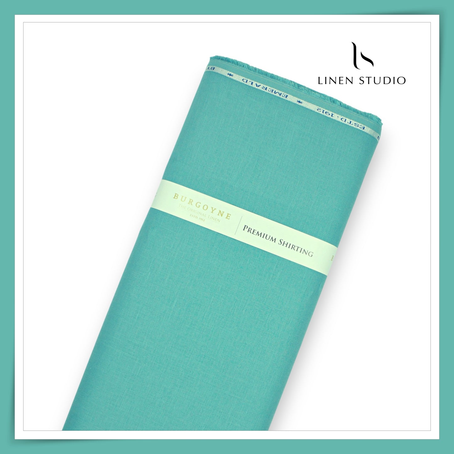Burgoyne Premium Linen 70 Lea Shirting - Sea Greenish Blue (NEW)