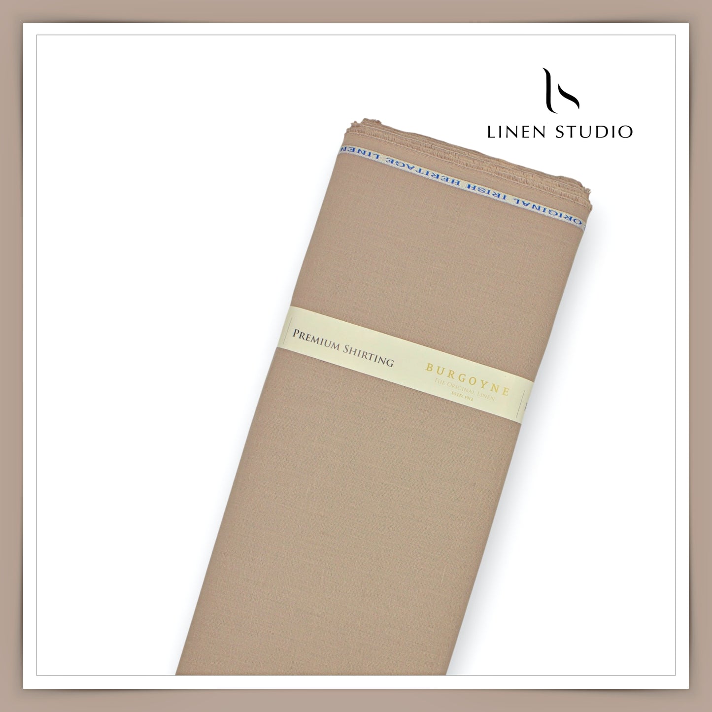 Burgoyne Premium Linen 70 Lea Shirting - Mushroom Brown (NEW)