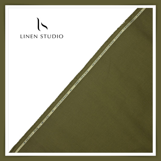 Burgoyne Premium Linen 70 Lea Shirting - Hemlock Green (NEW)