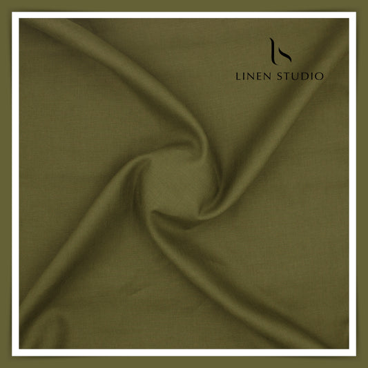 Burgoyne Premium Linen 70 Lea Shirting - Hemlock Green (NEW)