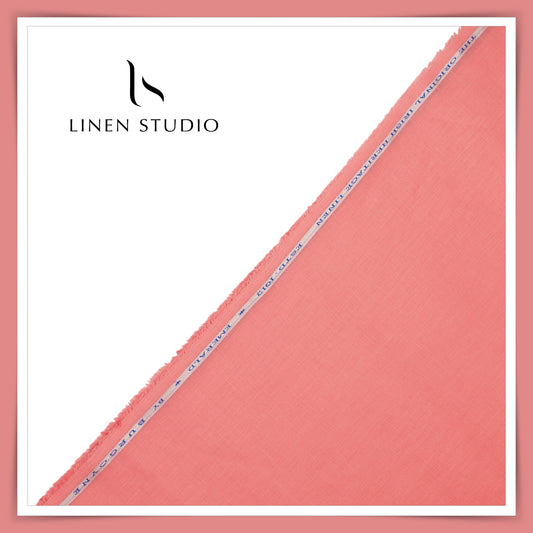 Burgoyne Premium Linen 70 Lea Shirting - Peach Blossom (NEW)