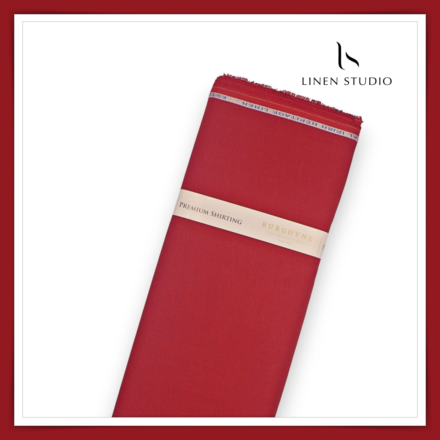 Burgoyne Premium Linen 70 Lea Shirting - Terracotta Red (NEW)