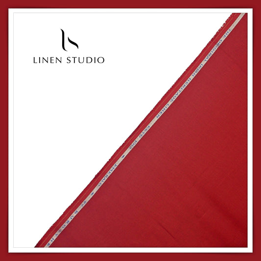 Burgoyne Premium Linen 70 Lea Shirting - Terracotta Red (NEW)