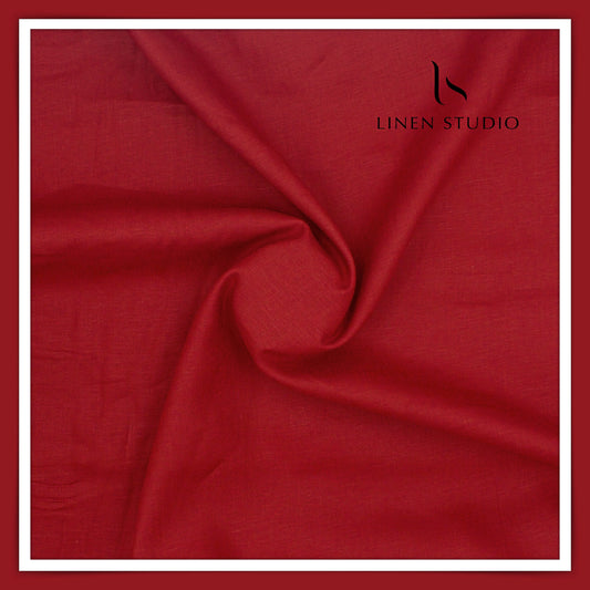 Burgoyne Premium Linen 70 Lea Shirting - Terracotta Red (NEW)