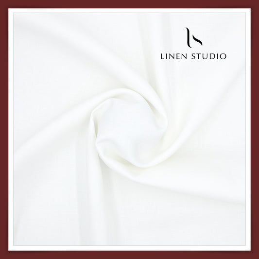 60 Lea Wrinkle Free Pure Linen Shirting by Burgoyne - White (Highest Selling)