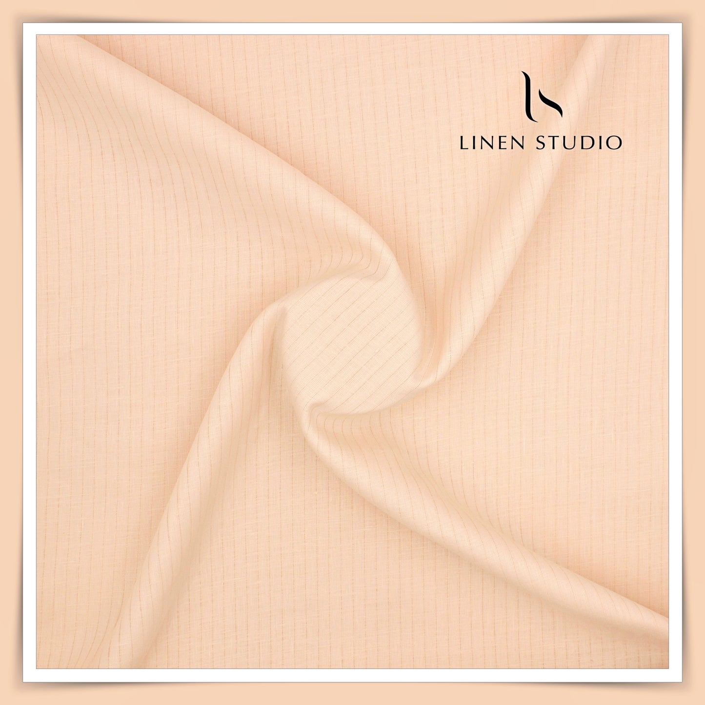 70 Lea Self Small Stripe Shirting by Burgoyne - Lightest Orange (NEW)