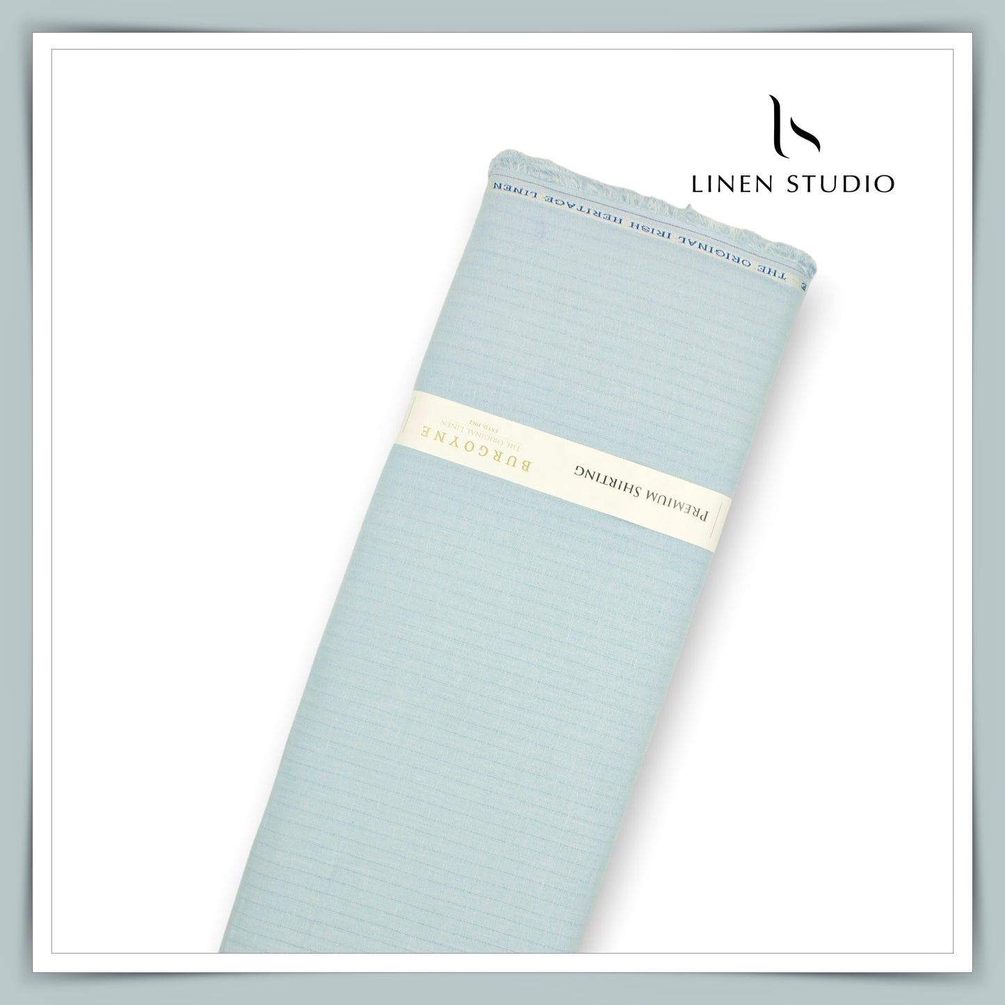 70 Lea Self Small Stripe Shirting by Burgoyne - Opal Blue (NEW)