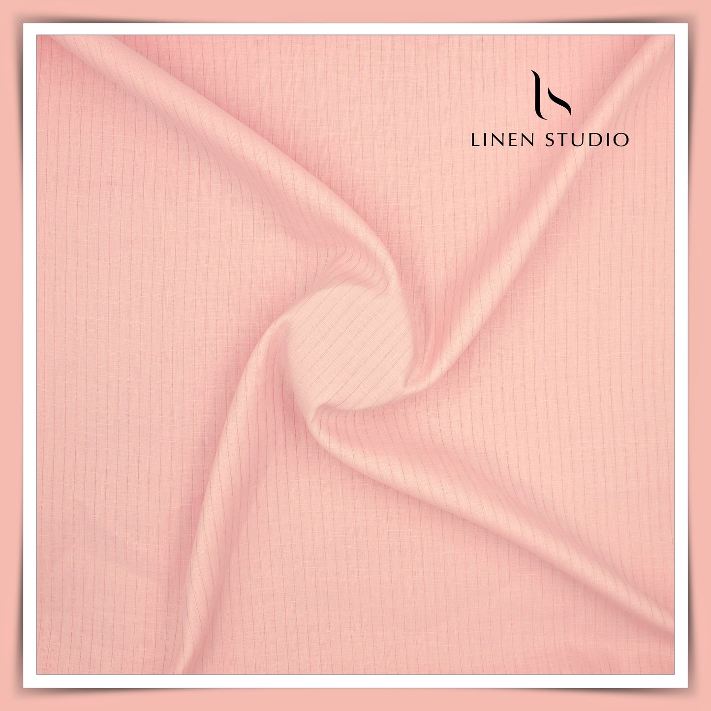 70 Lea Self Small Stripe Shirting by Burgoyne - Apricot Pink (NEW)