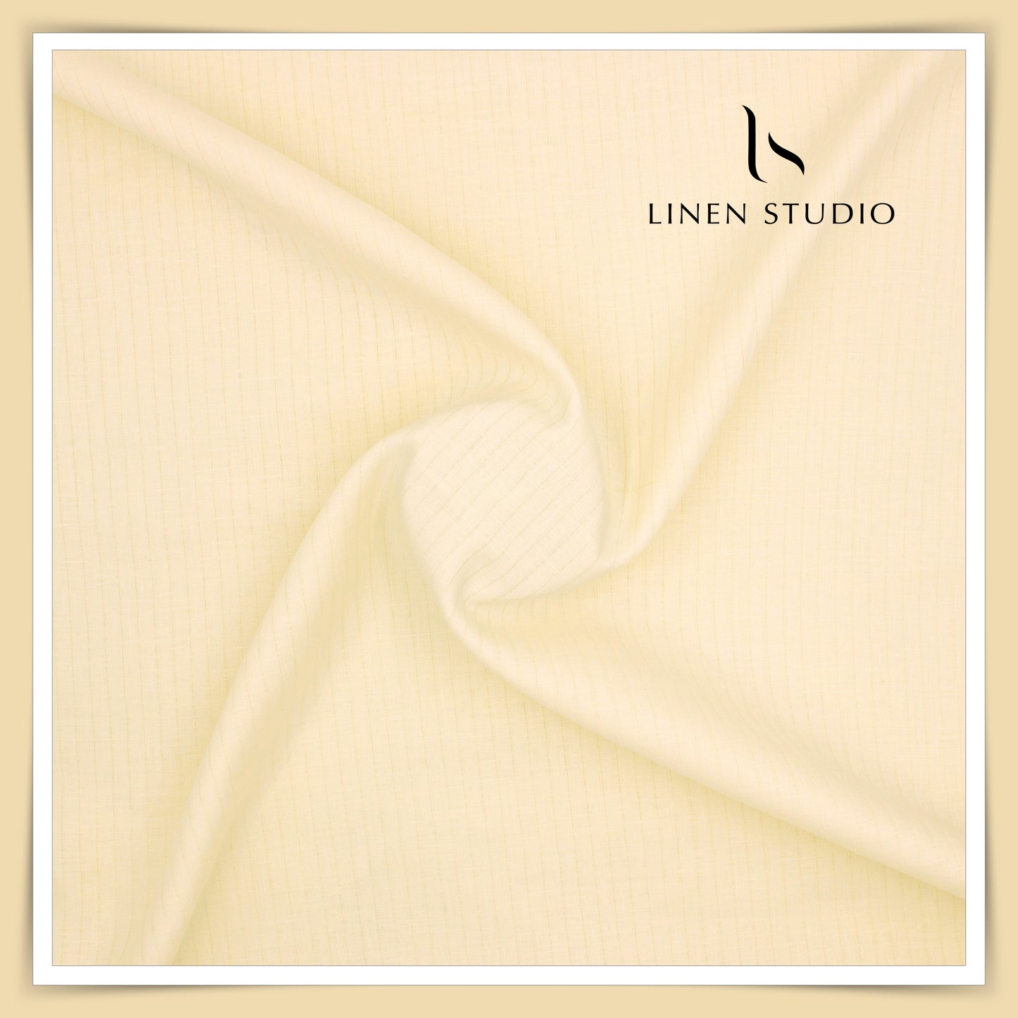 70 Lea Self Small Stripe Shirting by Burgoyne - Ivory (NEW)