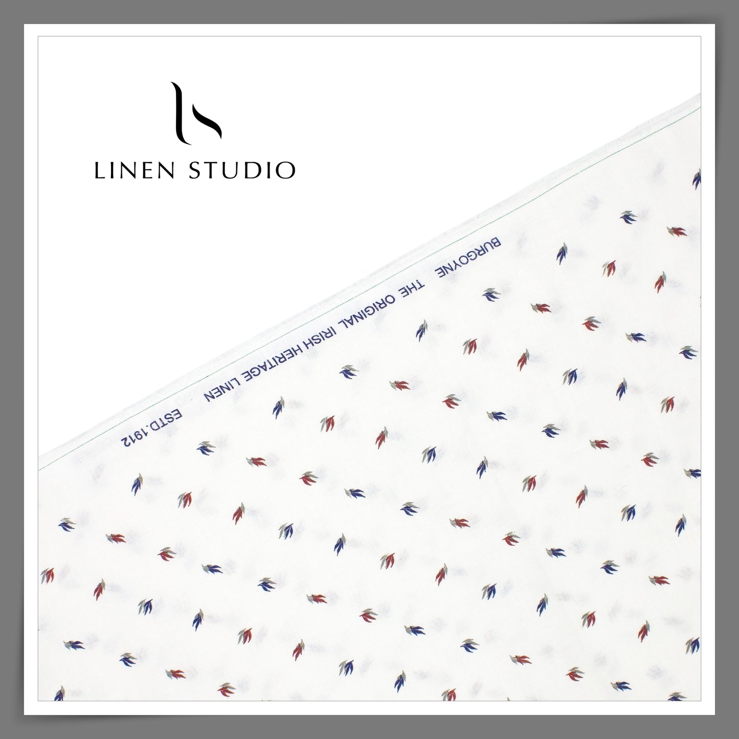 Burgoyne 70 Lea Premium Linen Printed Shirting - Multicolour Leaf (NEW)