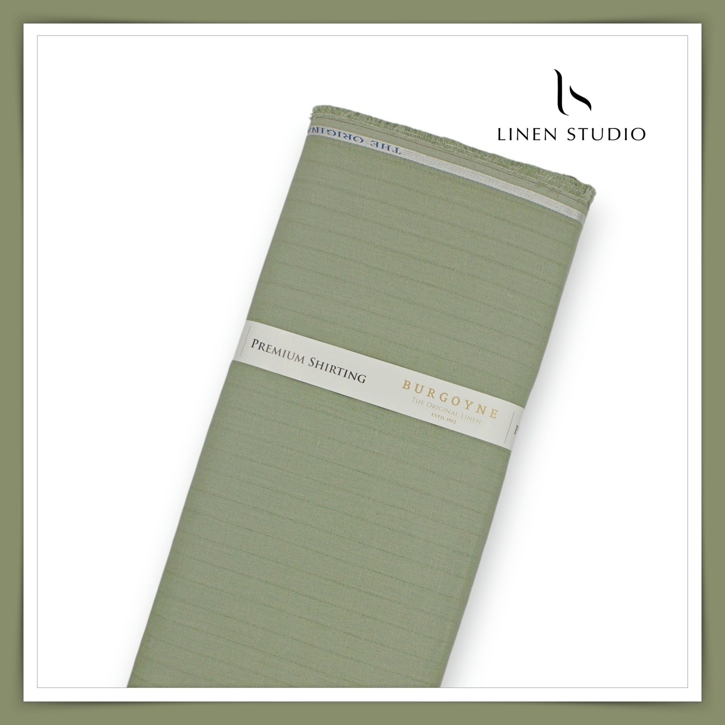 Burgoyne Premium Linen 70 Lea Shirting - Old Green (NEW)