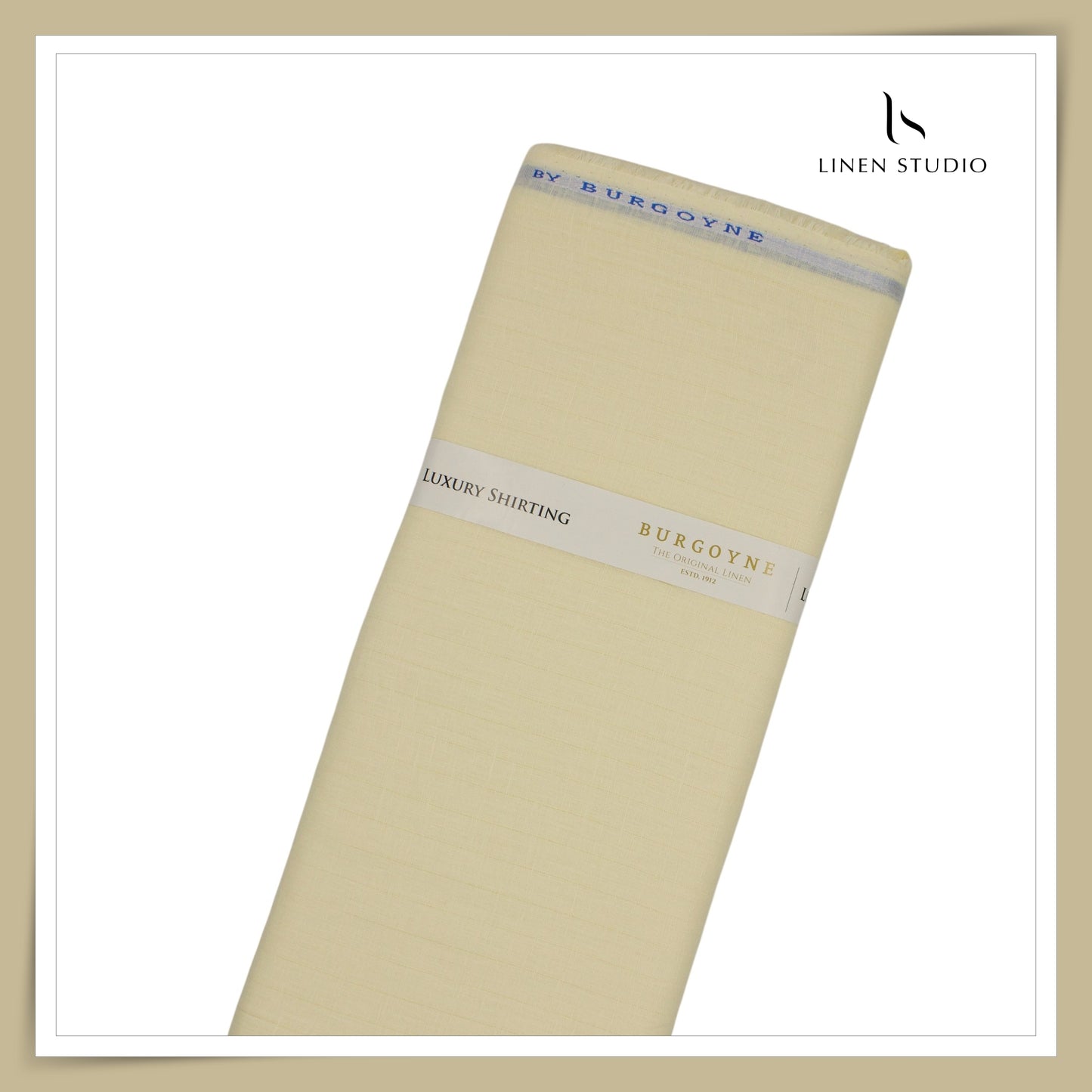 Burgoyne Premium Linen 70 Lea Shirting - Ivory (NEW)