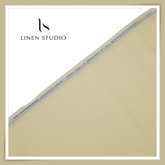 Burgoyne Premium Linen 70 Lea Shirting - Ivory (NEW)