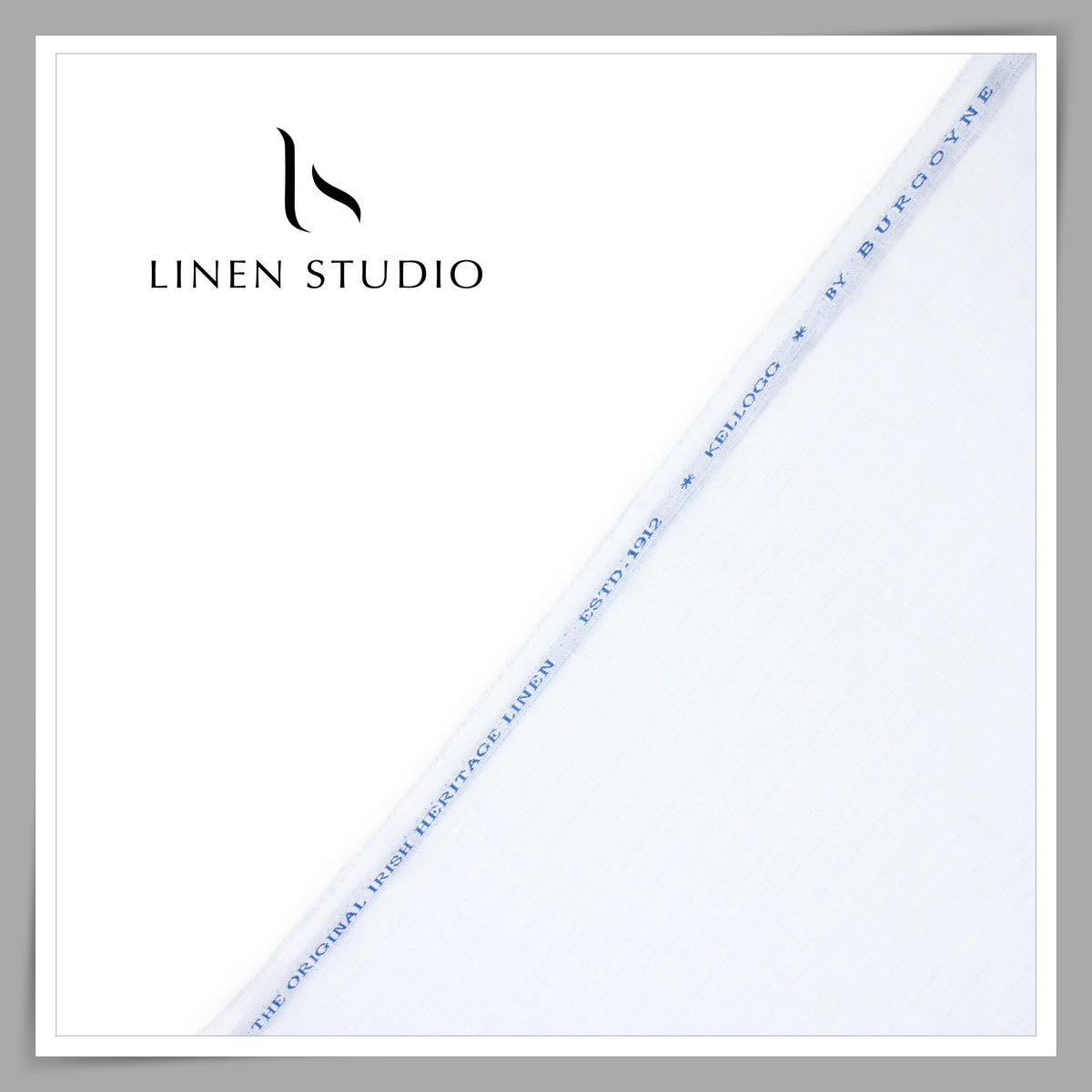 60 Lea Pure Linen Self Striped Shirting by Burgoyne - Bright White (Zoom In) (Most Selling)