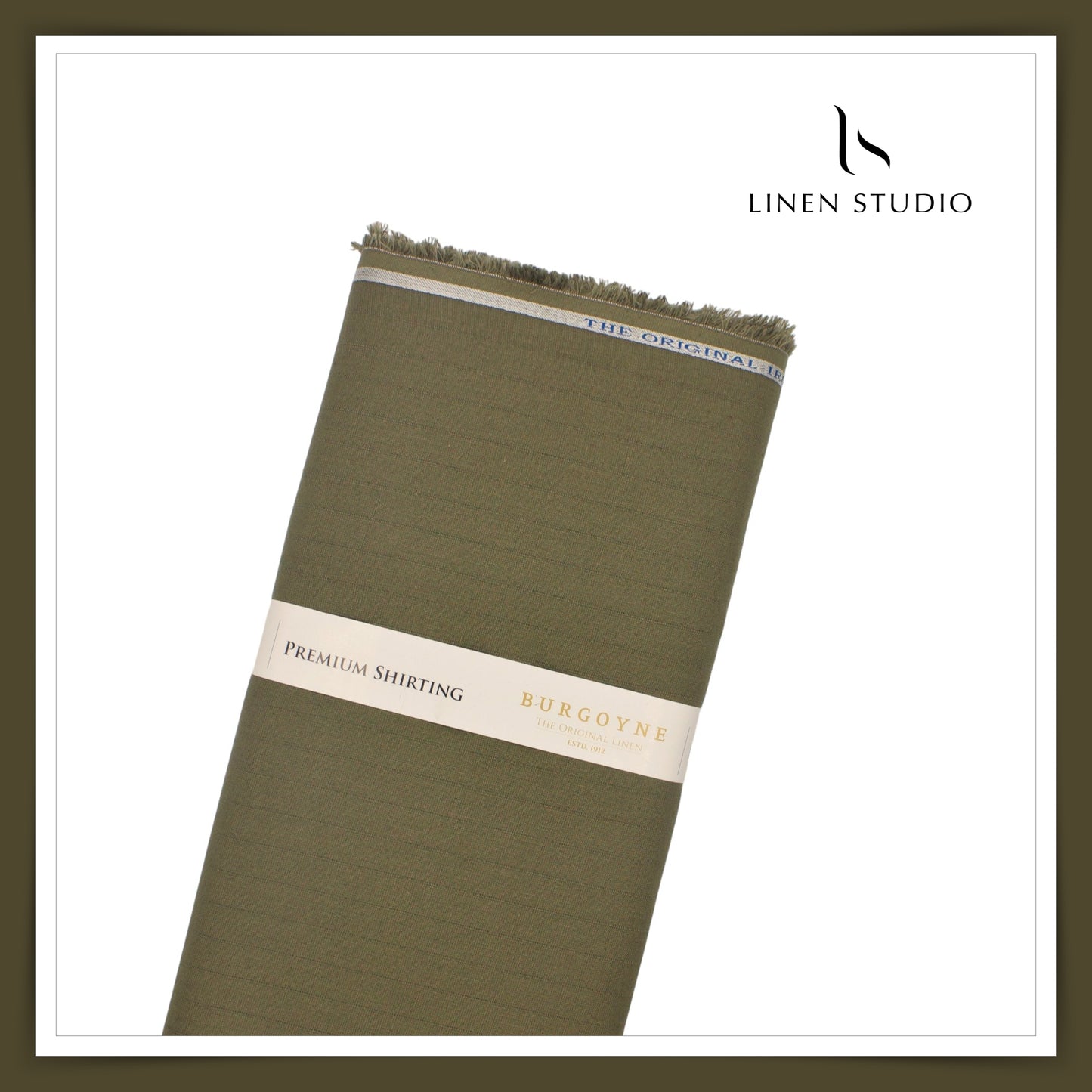 70 Lea Self Stripe Shirting by Burgoyne - Tobacco Green