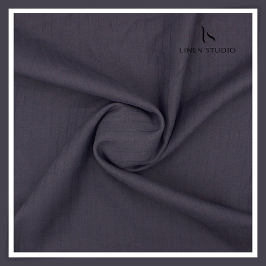 70 Lea Self Stripe Shirting by Burgoyne - Anchor Grey (Fastest Selling)