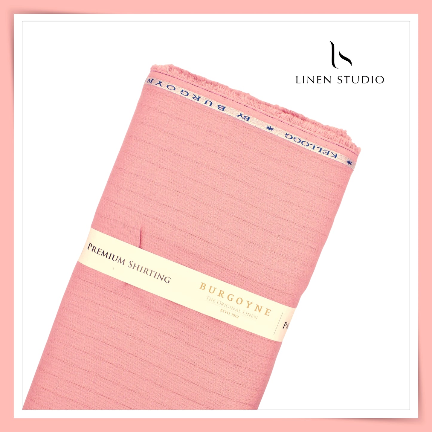 70 Lea Self Stripe Shirting by Burgoyne - Flamingo Pink