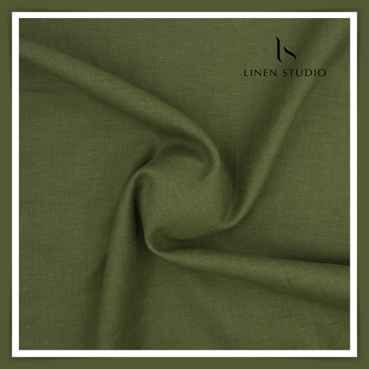 Burgoyne Pure Linen Premium Suiting - Crocodile Green (Summer Collection)