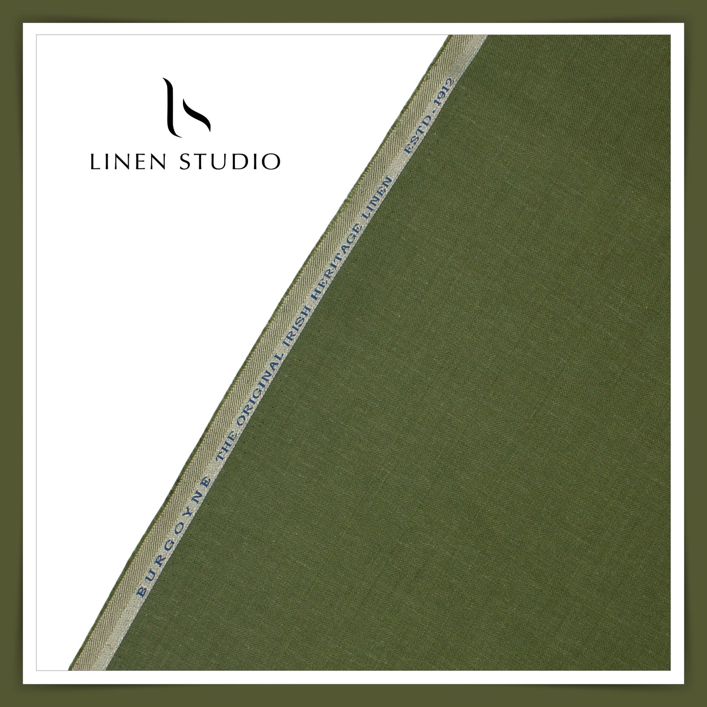 Burgoyne Pure Linen Premium Suiting - Crocodile Green (Summer Collection)