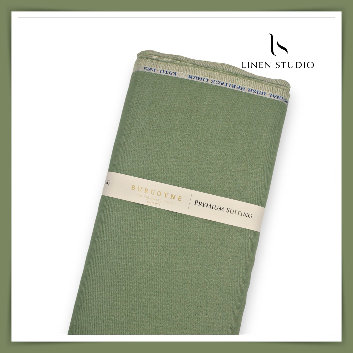 Burgoyne Pure Linen Premium Suiting - Fern Green - Linen Studio