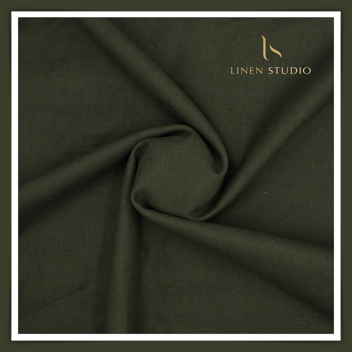 Burgoyne Pure Linen Premium Suiting - Dark Green (Last Few Mtrs)