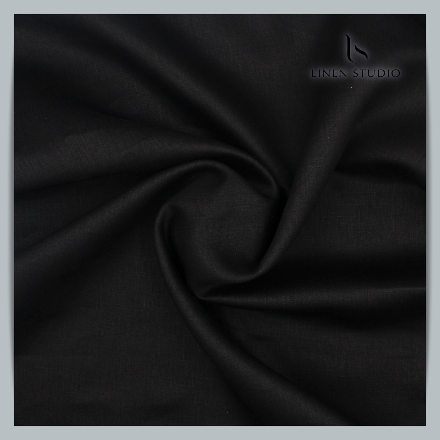 Burgoyne Pure Linen Drill Suiting - Jet Black - Linen Studio