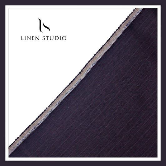 70 Lea Twill Shirting by Burgoyne - Bluish Purple Stripes (NEW)