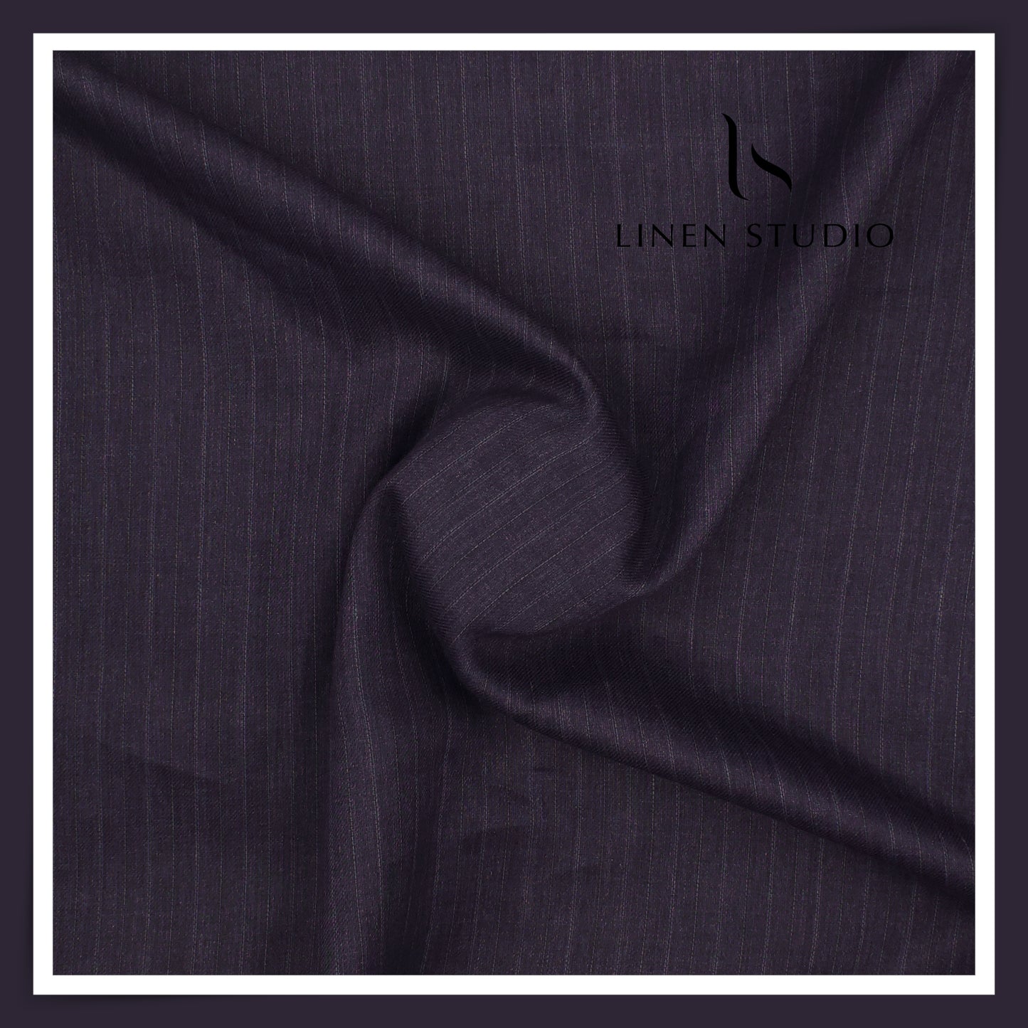 70 Lea Twill Shirting by Burgoyne - Bluish Purple Stripes (NEW)