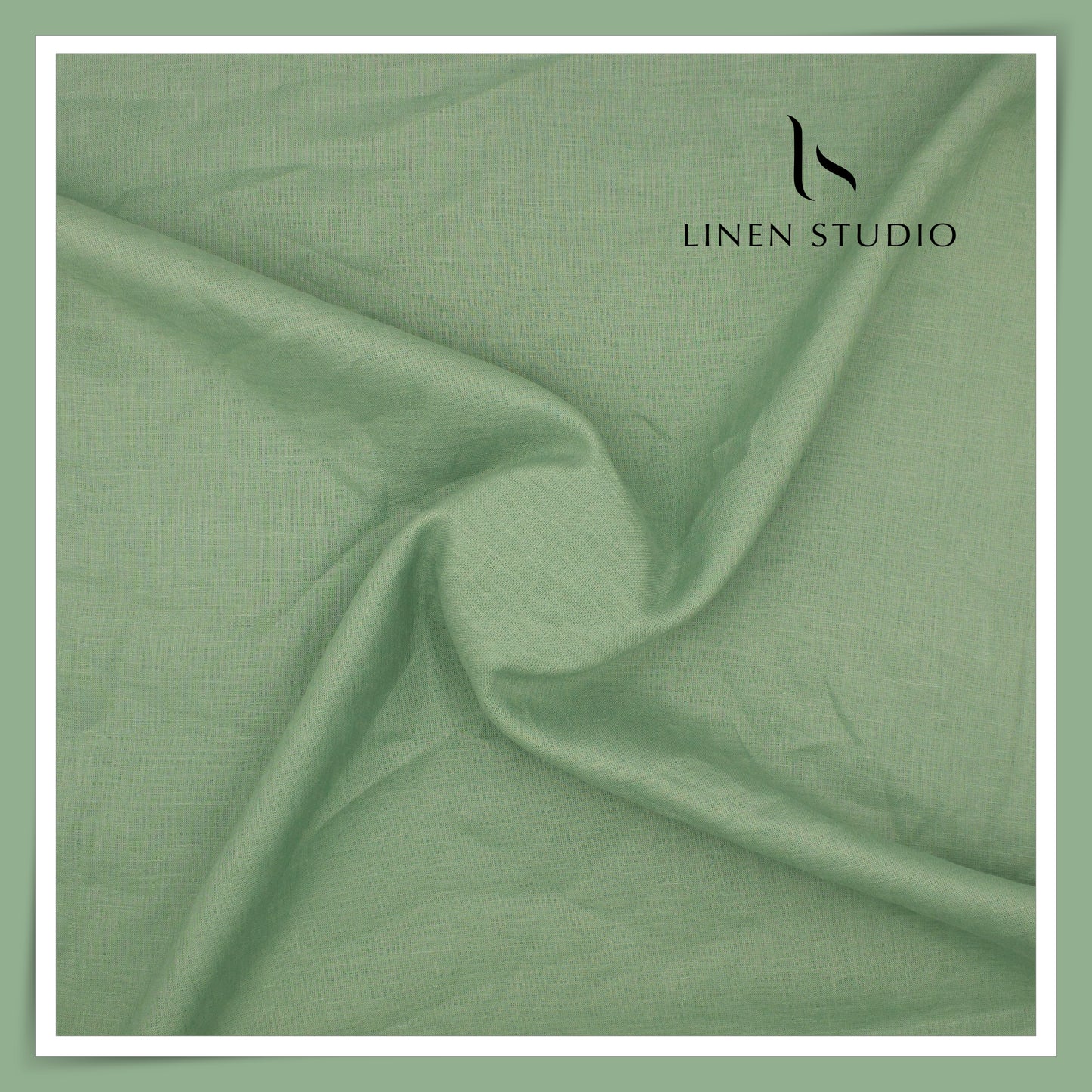 70 Lea Premium Linen Surface Embroidery Shirting by Burgoyne Ireland - Sage (NEW)