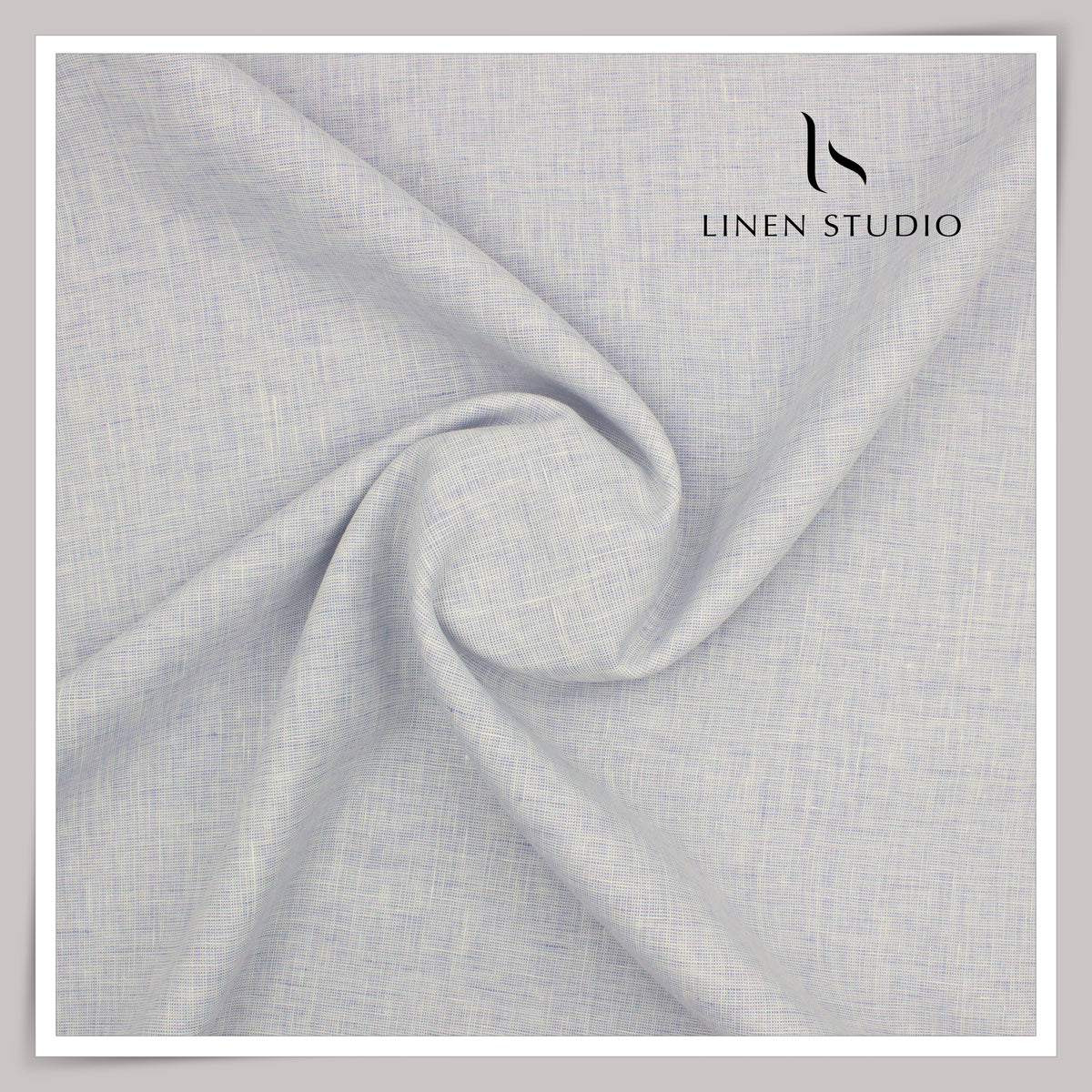 40 Lea Pure Linen Suiting by Burgoyne - Light Blue Textured (NEW)