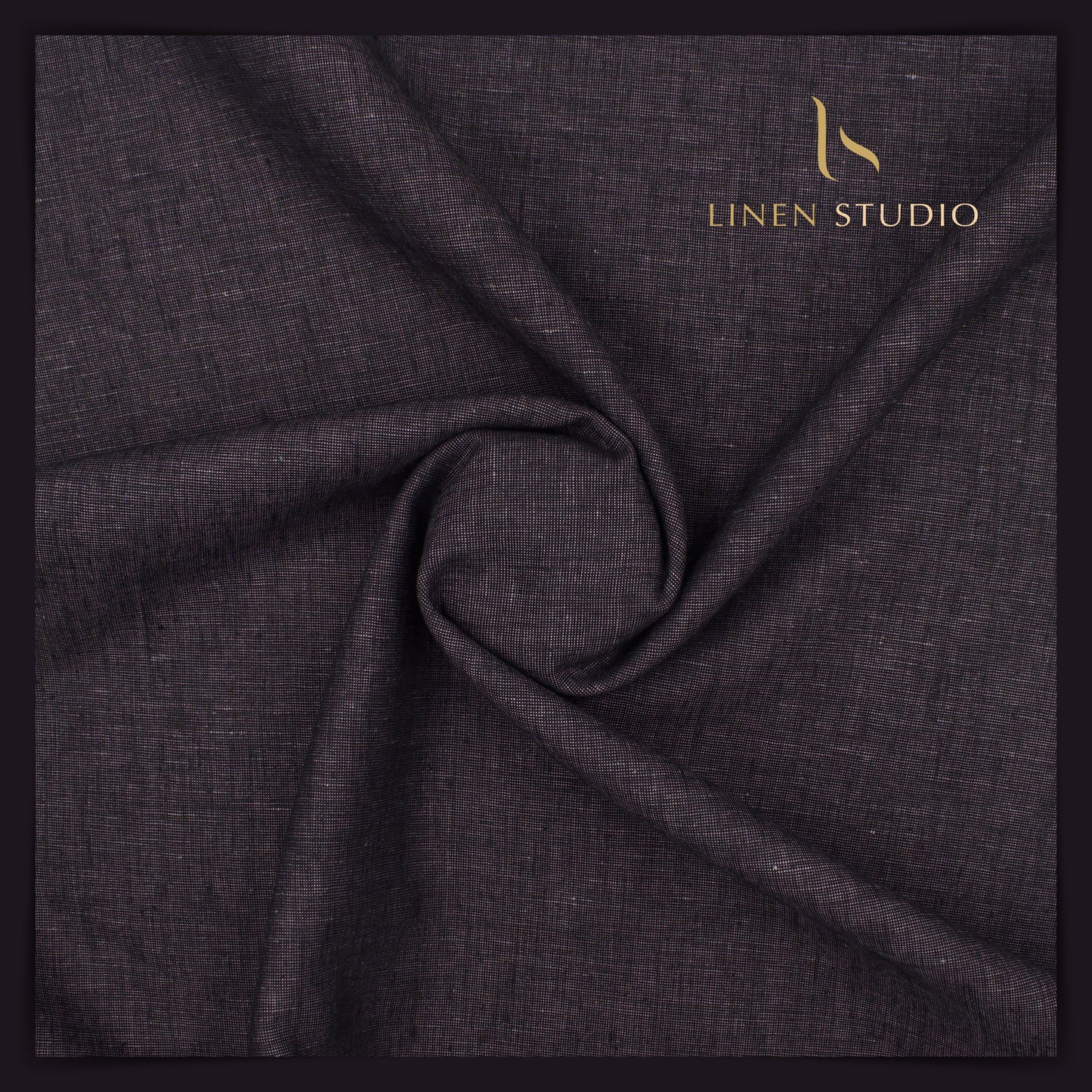 Burgoyne Pure Linen Premium Suiting - Purplish Black - Linen Studio