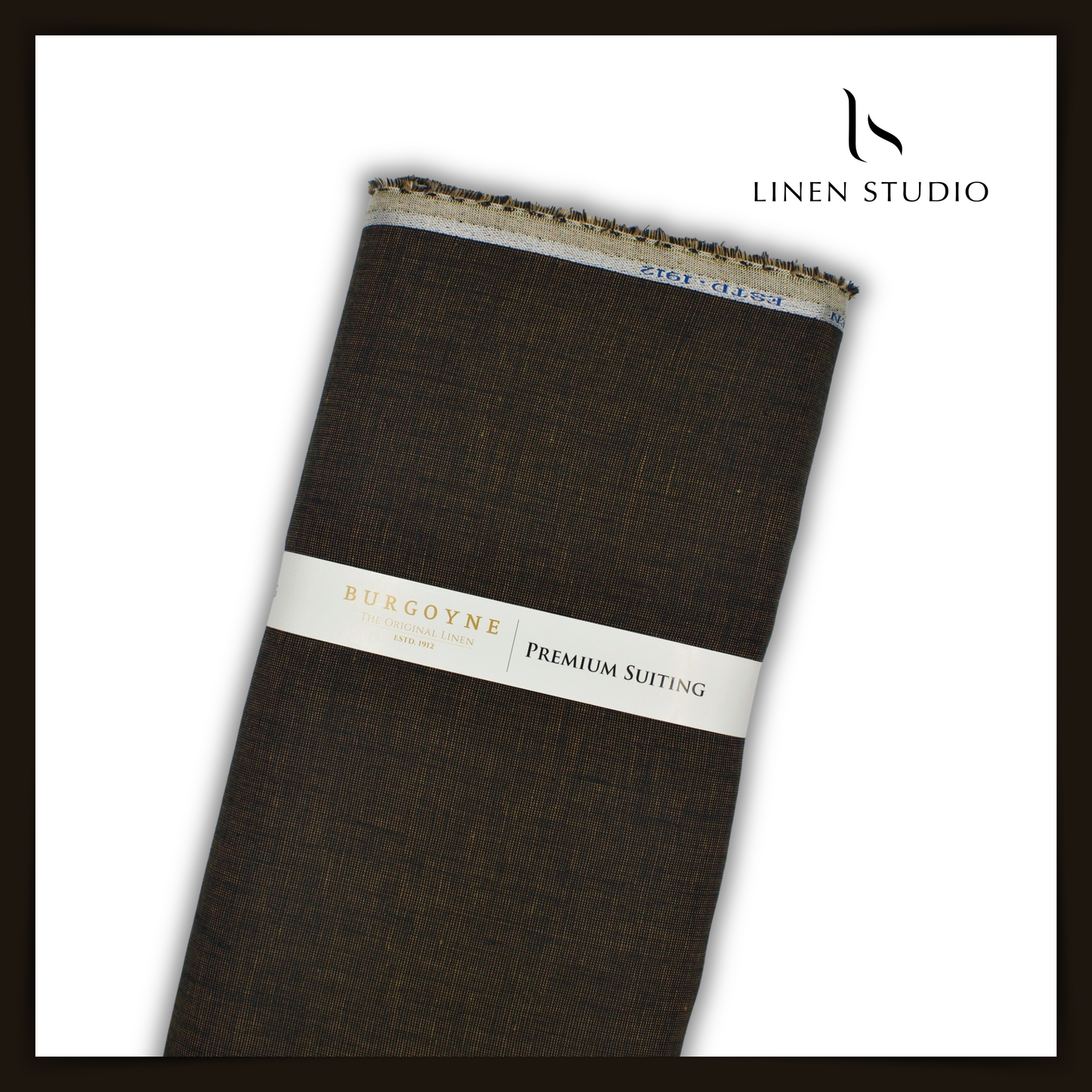 Burgoyne Pure Linen Premium Suiting - Brownish Black - Linen Studio
