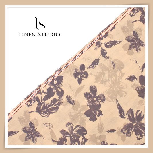 Burgoyne 70 Lea Premium Linen Digital Printed Shirting - Pastel Flowers (NEW)