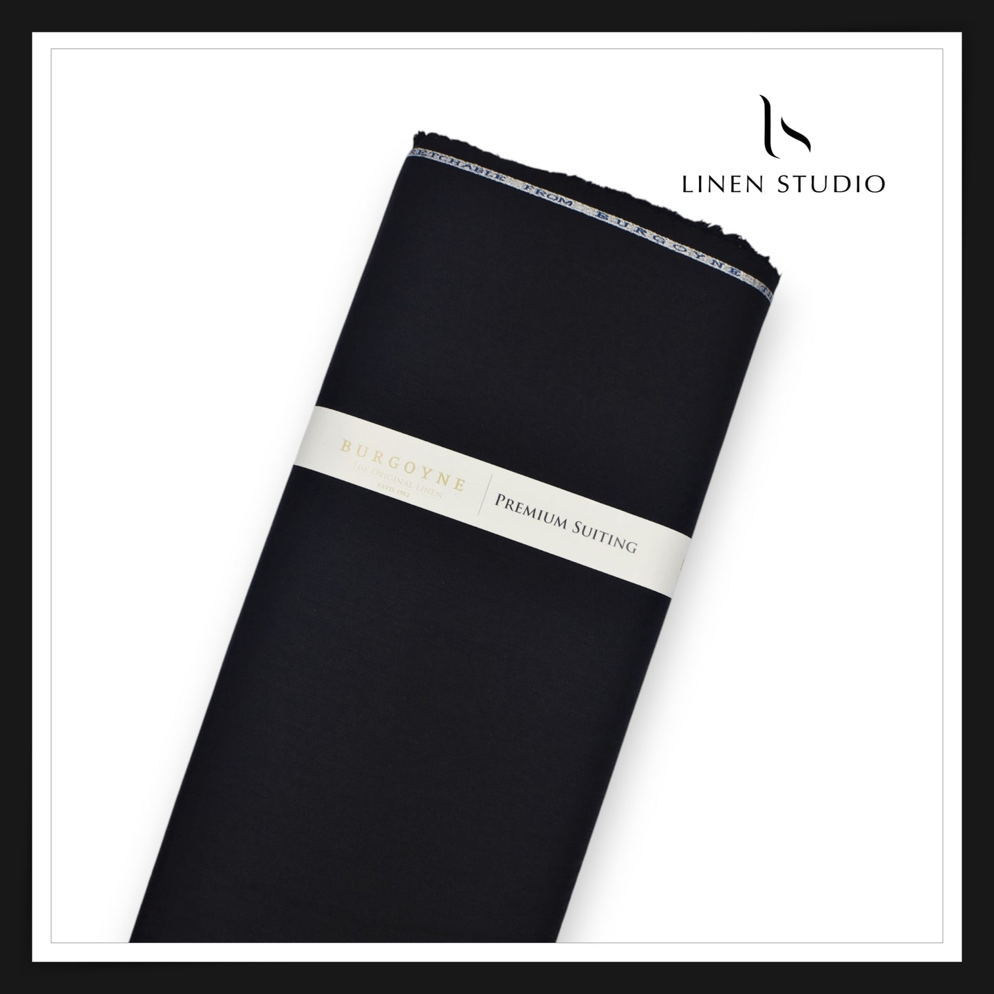 Burgoyne Linen Cotton Stretchable Suiting - Jet Black (NEW)