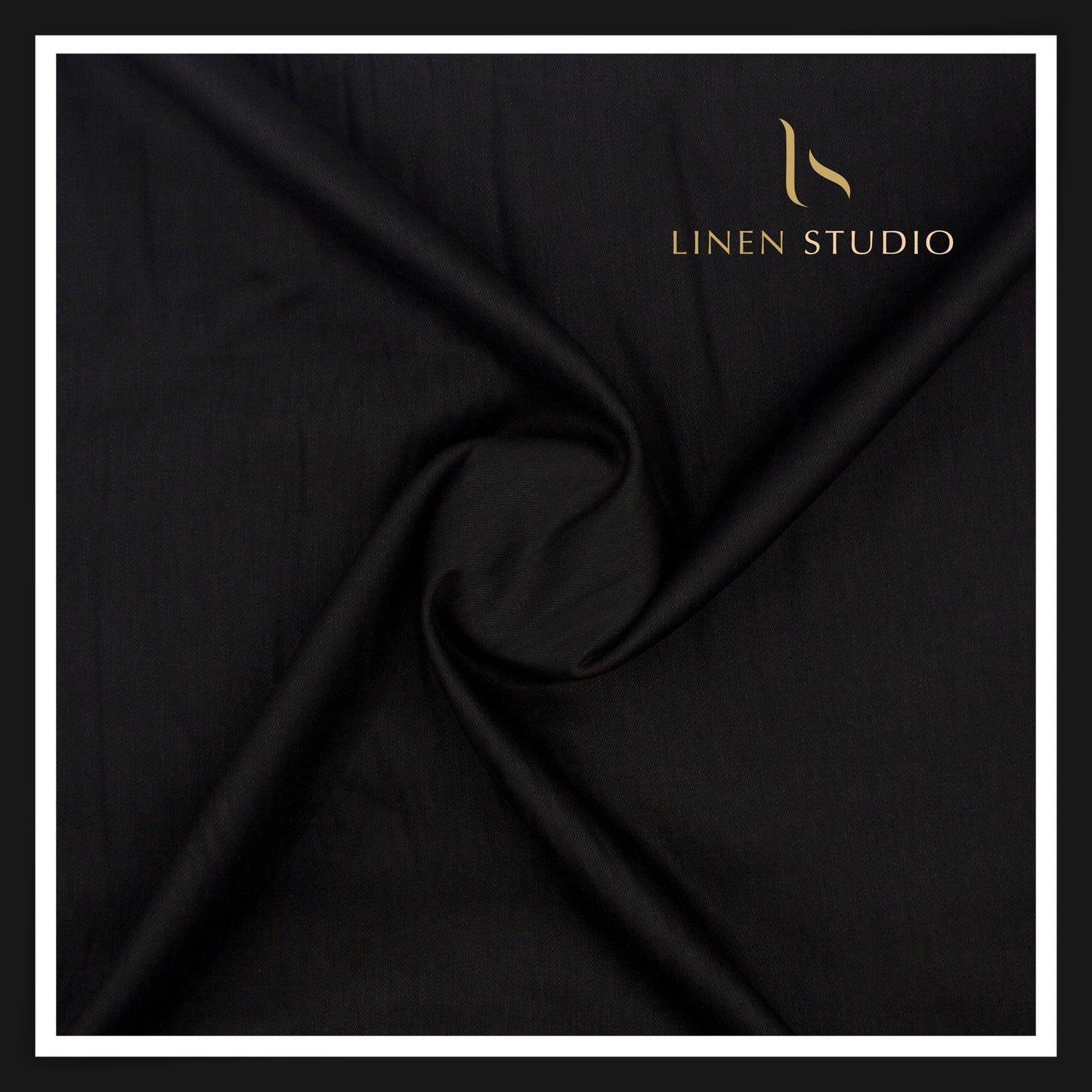 Burgoyne Linen Cotton Stretchable Suiting - Jet Black (NEW)