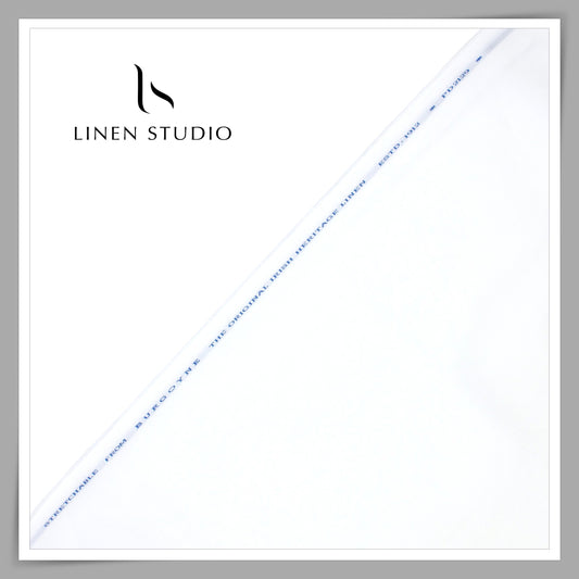 Burgoyne Linen Cotton Stretchable Suiting - Bright White (NEW)