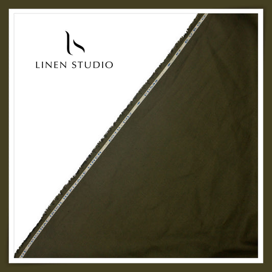 40 Lea Pure Linen Premium Suiting by Burgoyne Ireland - Olive Green (NEW)
