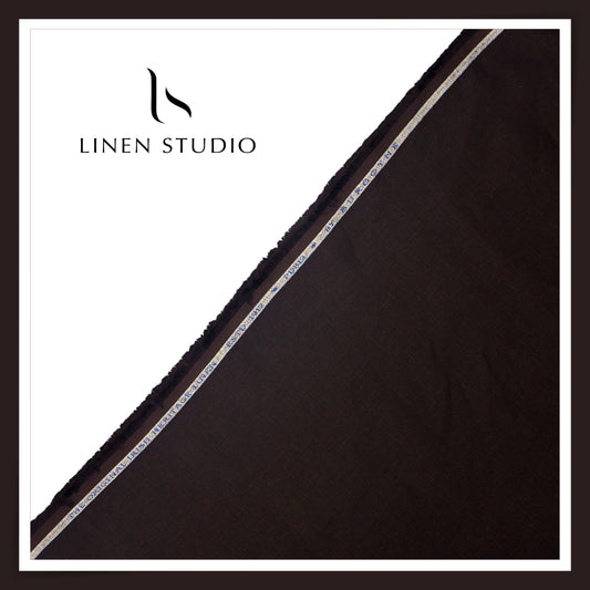 Burgoyne Pure Linen Premium 40 Lea Suiting - Black Coffee (NEW)