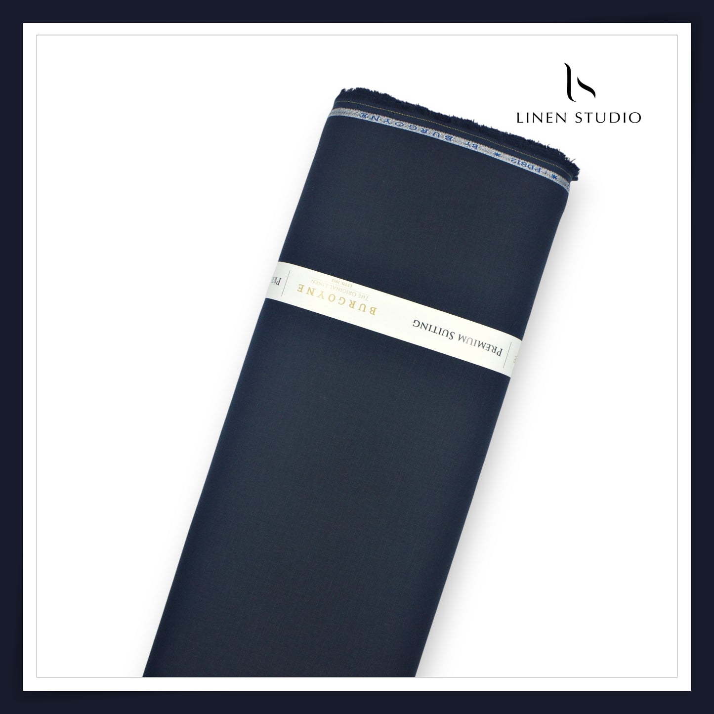 Burgoyne Pure Linen 40 Lea Suiting - Dark Navy Blue (Fastest Selling) (NEW)