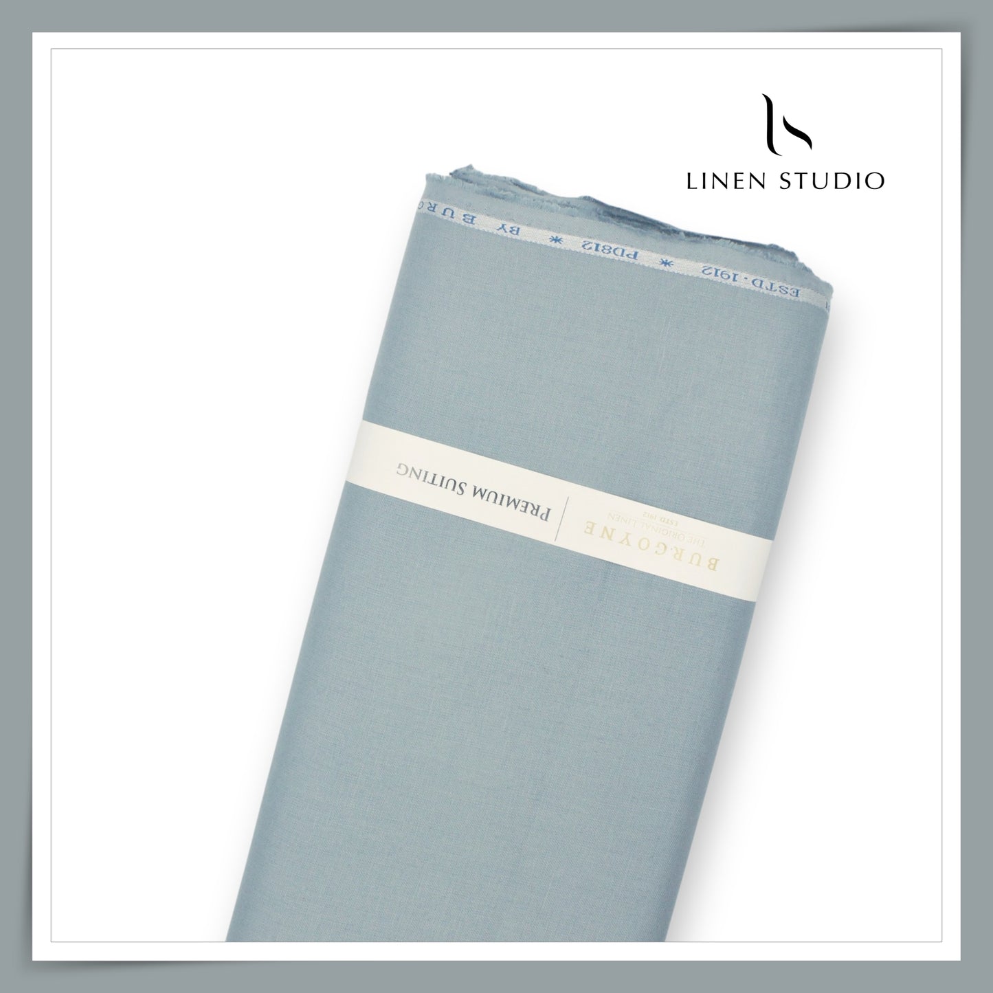 40 Lea Pure Linen Premium Suiting by Burgoyne Ireland - Cool Greyish Blue (NEW)
